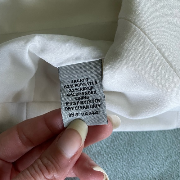 Vintage Eliza J White Blazer Jacket 3/4 Sleeve Minimalist Career Office Size M - Picture 11 of 16